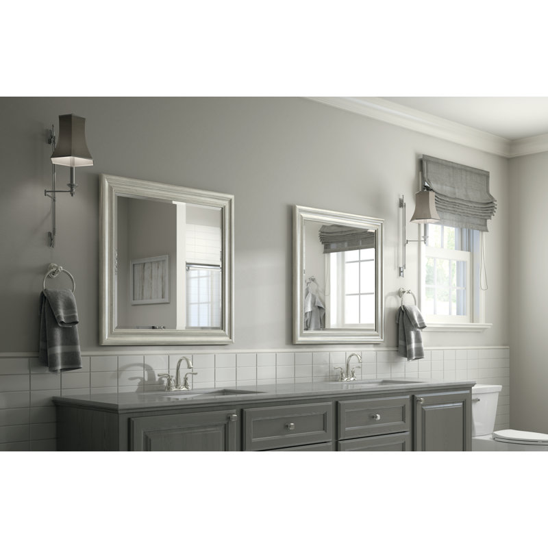 Miroir de salle de bain / meuble-lavabo biseauté Deluxe, Nickel