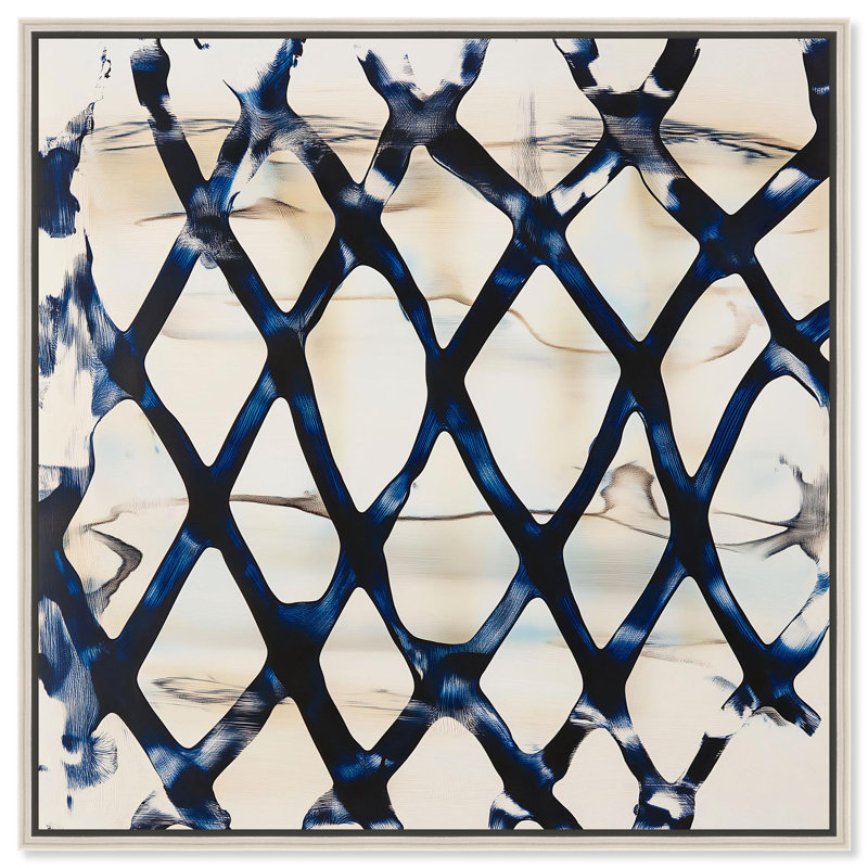 Impression sur toile Deep Blue Interlace I par Art Remedy, H 20 po x l 20 po, Cadre argenté