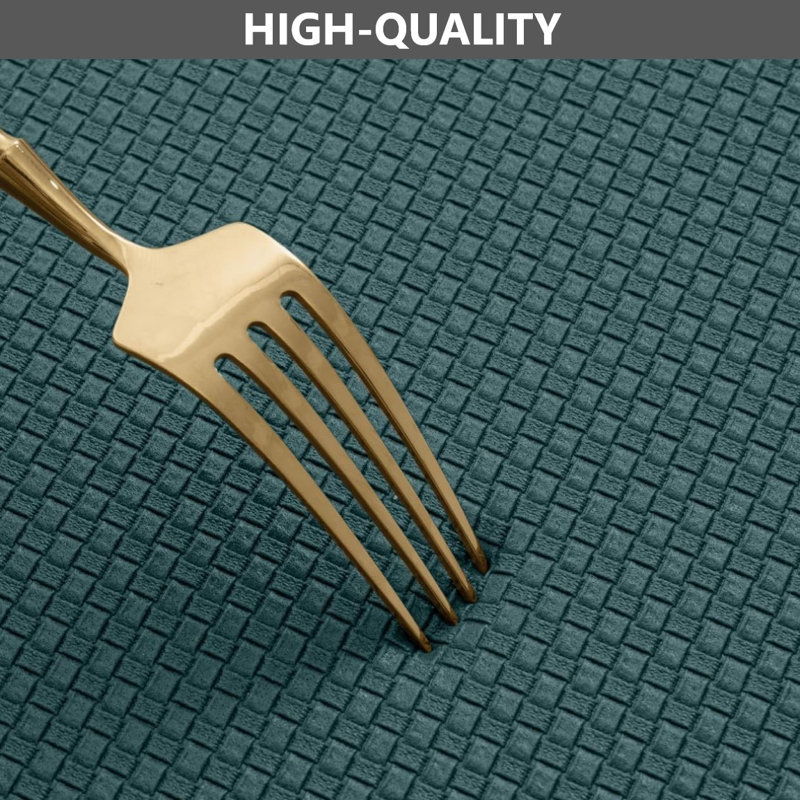 Solid Colour Anti-Fatigue Kitchen Mat, Green