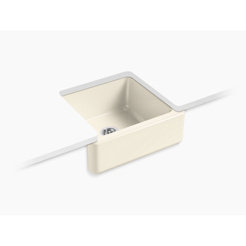 Whitehaven Self-Trimming 23.5"L x 21.5625"W Farmhouse Kitchen Sink, Almond