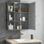 Armoire murale de salle de bain avec miroir | Armoire Ã  pharmacie de 66 cm avec une tablette en bois rÃ©glable et 6 tablettes ouvertes | Rangement mural pour articles de toilette, serviettes et objets dÃ©coratifs-269183702