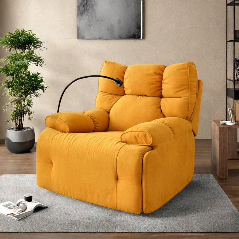 Fauteuil ergonomique rotatif et réglable, Jaune