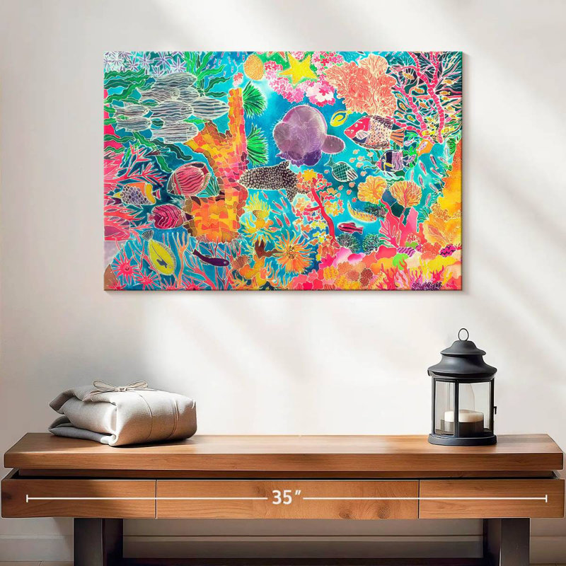 Corail tropical Brampt, H 16 po x l 24 po