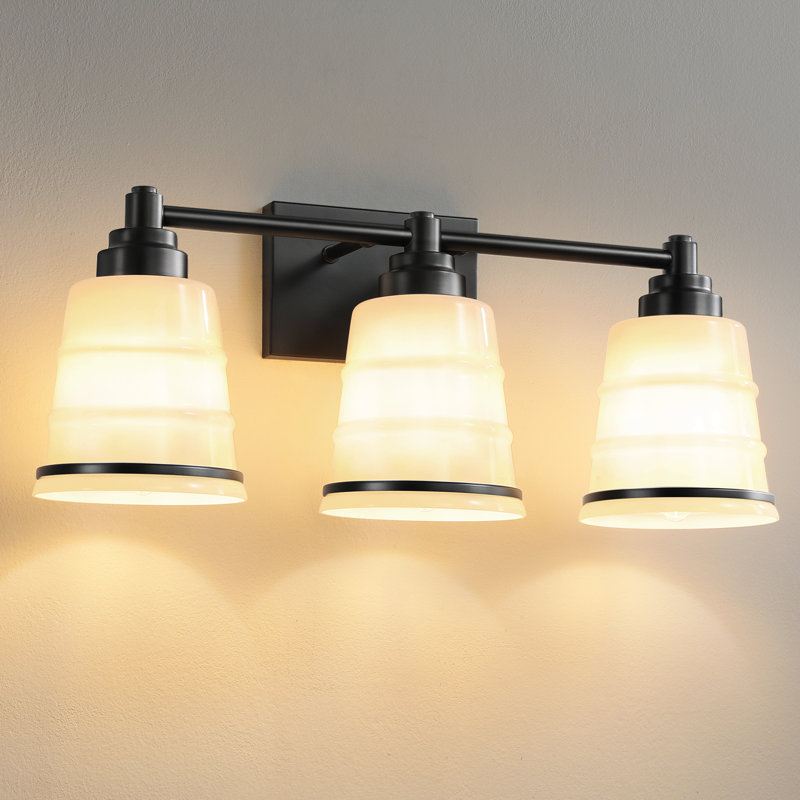 Dimmable Vanity Lighting for Bathroom  (Available in Four Sizes), Matte Black, White, 3