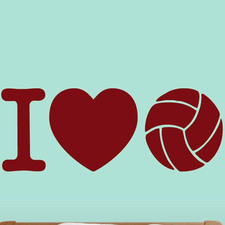 Décalcomanie murale i love volleyball, Canneberge