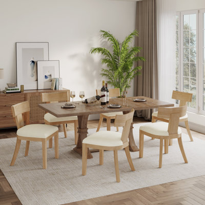 Blaise Modern Rustic Expandable Rubberwood Dining Set