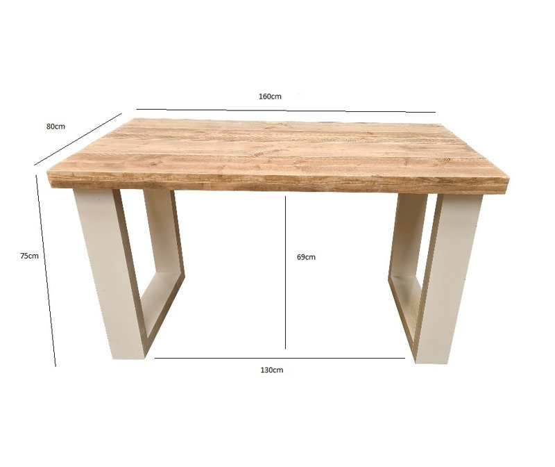 Massasoit Solid Wood Writing Desk, 75cm H x 160cm W x 80cm D