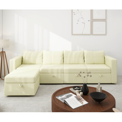Upholstered Sectional Couches Sofas with Storage Space For Living Room,Black