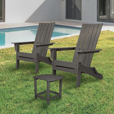 Ensemble 2 chaises pliantes Durapatio Adirondack avec table