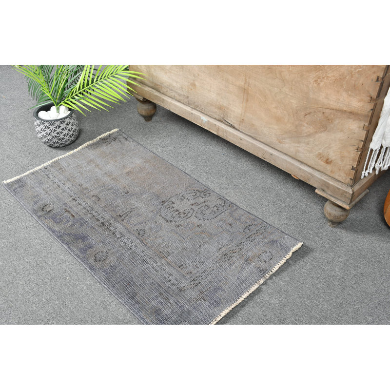 Tapis turc antique tissé à la main dans des tons chauds de terre - décor de plancher rétro authentique mauve / vert
