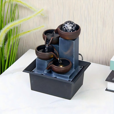 Fontaine de bureau à quatre niveaux avec lumière DEL