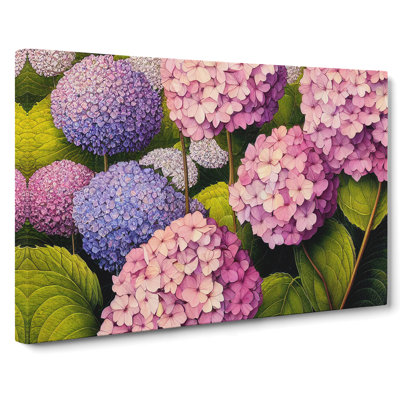 Hydrangea Flower Painting - Wrapped Canvas