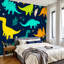 Papier peint adhésif pelez et collez, impression Dino brillante et transparente pour T-shirts textiles, conception originale, art mural auto-adhésif et amovible-110187818