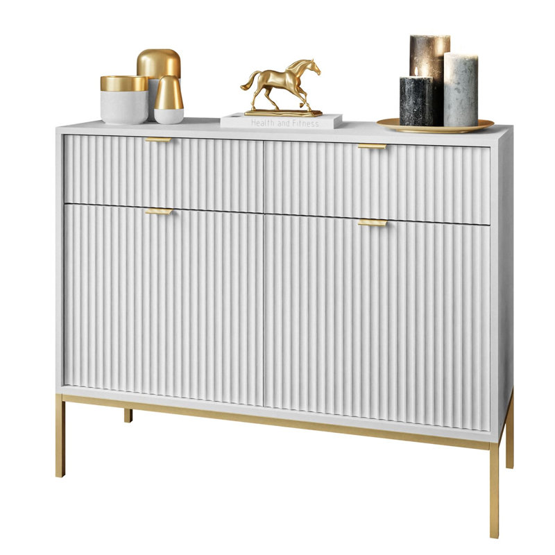 Allanah 104cm W 2 - Drawer Chest of Drawers, White