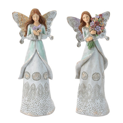 Figurine gravée ange papillon (ensemble de 2)