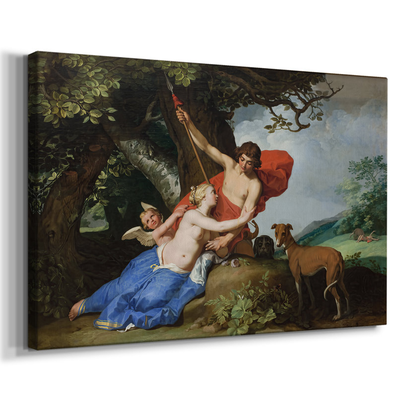 Vénus et Adonis-Abraham Bloemaert-Toile tendue avec châssis-1632, 18 x 27