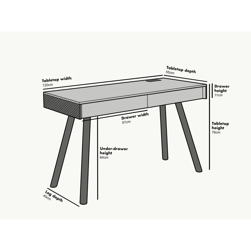 Valero Metal Base Writing Desk