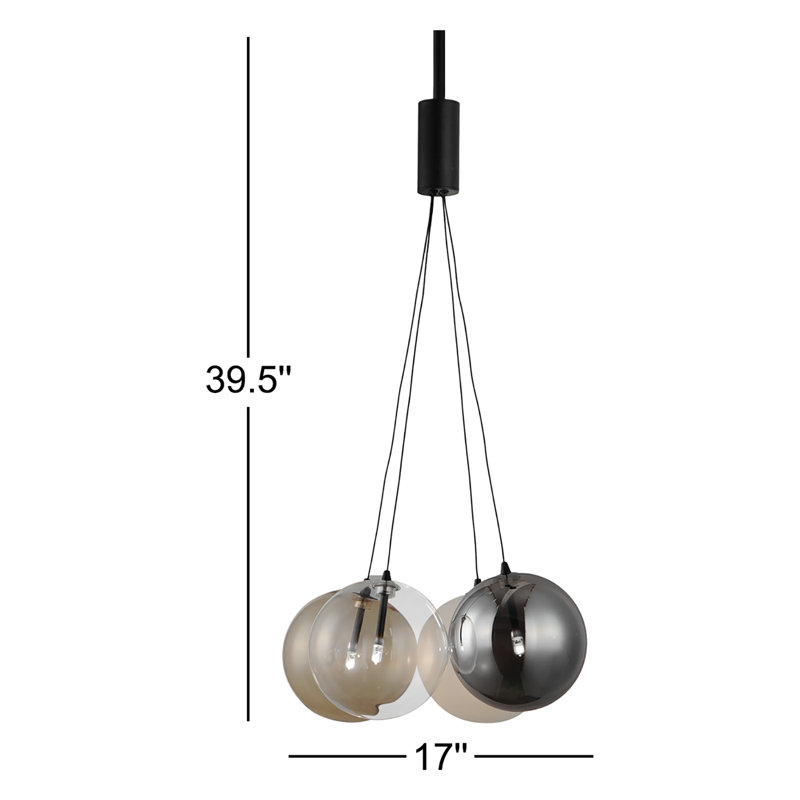 Luminaire suspendu 4 lumières Celica, Noir