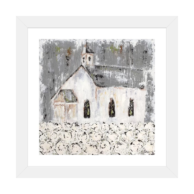 « Cottonfield Chapel » par Ashley Bradley, reproduction d’art, Papier encadré blanc, H 16 po x l 16 po x p 1 po, Blanc