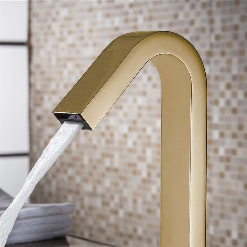 Commercial Touchless Automatic Faucet Elegant Hygienic Solution for High Traffic Spaces, Brushed Gold