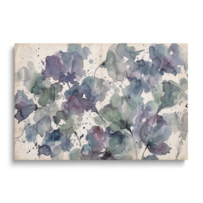 Multicolor Canvas Abstract Oil Painting, Modern Contemporary Blue Floral Wall Art for Living Room Bedroom and Home Office