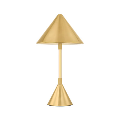 Lampe de table rechargeable en laiton vieilli Salma