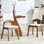 Chaises de salle à manger ergonomiques en bois massif avec rembourrage en polyuréthane-129028217