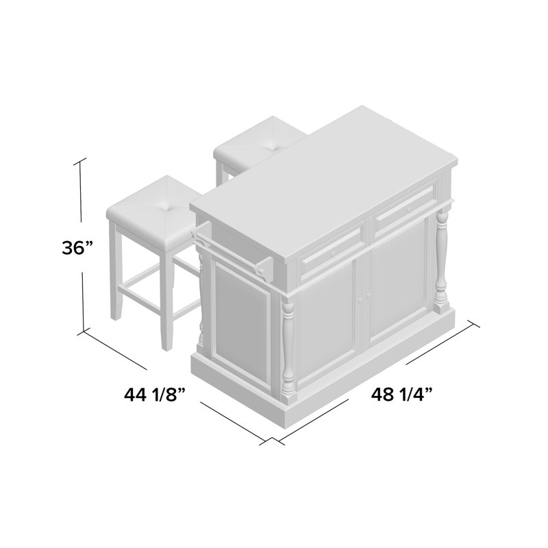 Diamondback Kitchen Island Set, Black