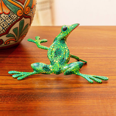 August August® - rainette verte, sculpture en bois Alebrije