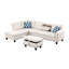 98 po de largeur et méridienne avec tissu en lin beige. Coussins rembourrés de mousse. Confort douillet. P 71 po x l 33 po H 177,15 lb - Tissage, coussins-421562894