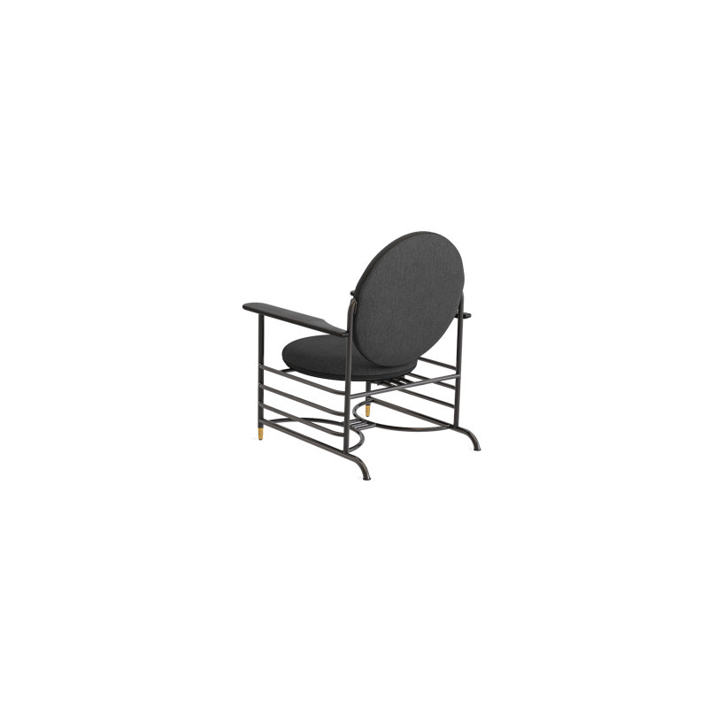 Frank Lloyd Wright Racine Lounge Chair, Ink 100% Polyester, Obsidian