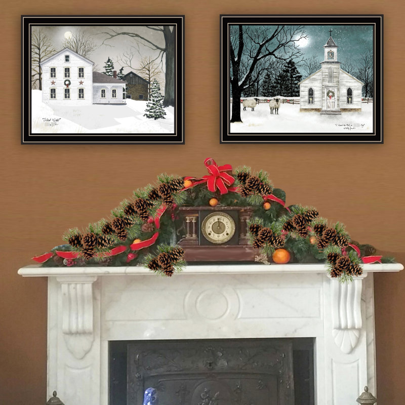 Transform Your Space With Decor 4U 2 Silent Night Black Framed Wall Art. Bedroom And Living Room Decor. Wood Paper. 17.48 In. Depth, 1 Width, 14.34 Height, 4.9 Lb. Modern Art Decoration For Home