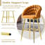 Ensemble de 2 tabourets de bar en velours avec pattes dorées et chaises capitonnées modernes pour îlot de cuisine et bar-816978596