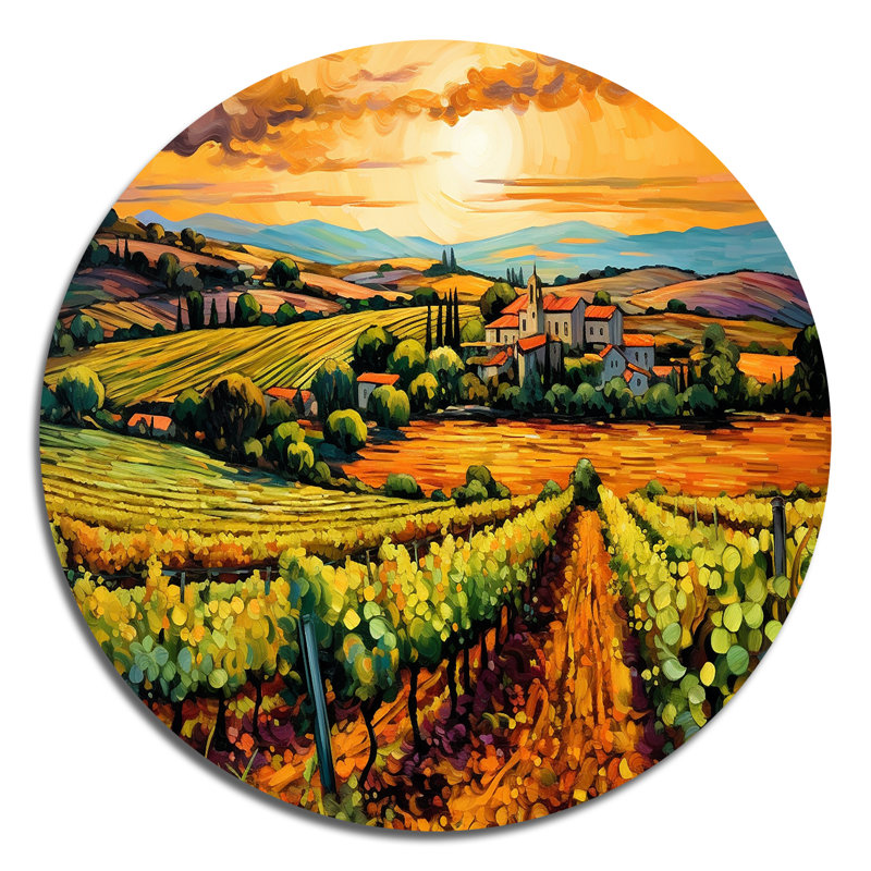 Gaige - Paysages, art rond en métal, H 29 po x l 29 po