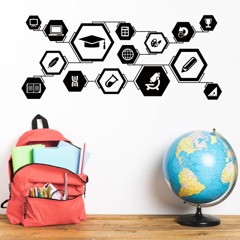 Éducation, science, technologie, ingénierie, arts, adhésif mural, autocollant mural pour école, décoration de chambre d'enfant, salle de bain murale