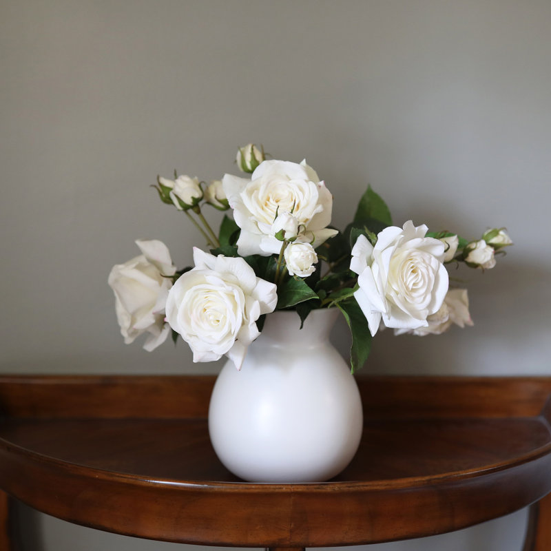 Rose Faux Floral, White