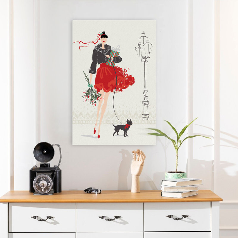 Festive Fashion IV - Animaux - Bouquets noirs, art de Noël, H 24 po x l 16 po