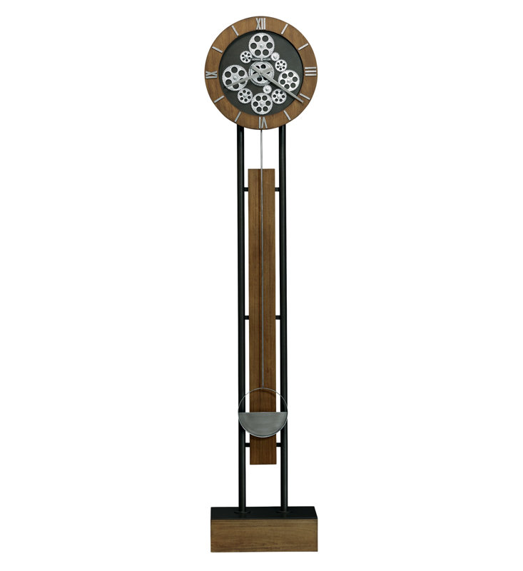 Amber Brown and Charcoal Gray Industrial Grandfather Clock