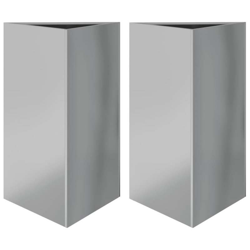  Ensemble de 2 jardinières Garden, H 29,5 po x l 11,8 po x P 10,2 po, Argent argent