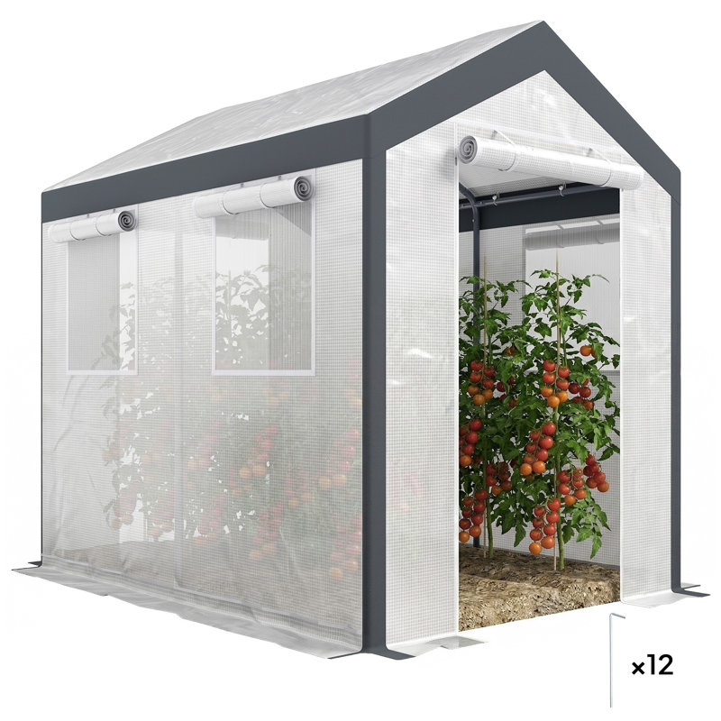Serre 8 pi x 6 pi x 7 pi Outsunny, 88.8'' H x 72'' W x 96'' D, Black