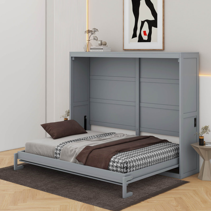 Lit escamotable Murphy, Gris, Grand lit