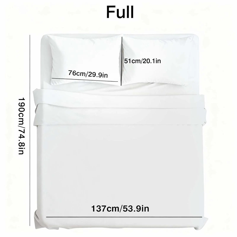 Ensemble de draps 4 pièces - Ultra doux et respirant - Mélange de coton de couleur unie lavable à la machine, Blanc