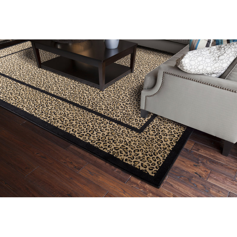 Tapis noir / beige Edmont, Rectangle 7 pi 10 po x 9 pi 10 po