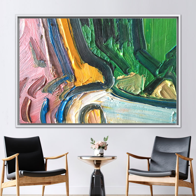 «Abstract Abstract 3D Effect Wall Art», affiche de peinture sur toile acrylique colorée moderne par Etsy, H 33 po x l 45 po