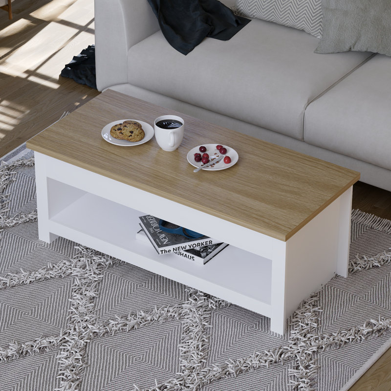 Beacsfield Sled Coffee Table with Storage, White