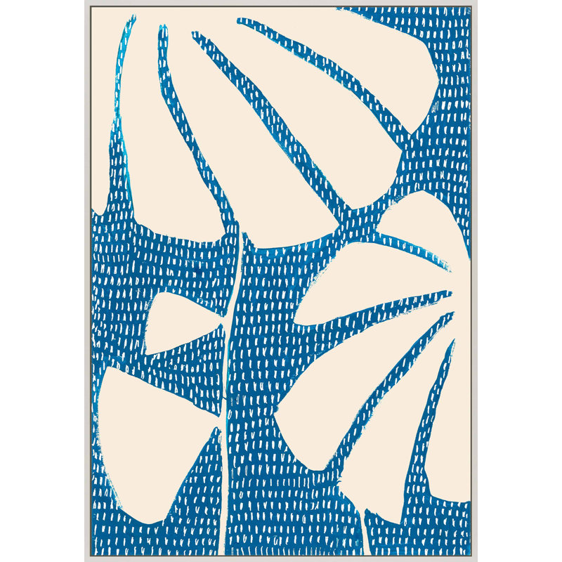Céramique bleue 4 par Andrea Stokes - Art mural encadré, H 25 po x l 17,5 po, Impression blanche sur toile encadrée