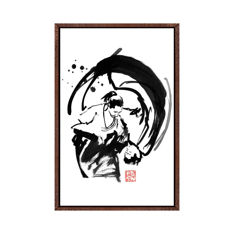 Léo 1 Piece Wall Art on Canvas, 101.6 cm H x 66.04 cm W, Classic Brown Wood Framed