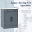 Armoire de cuisine moderne autoportante avec tiroir, tablettes réglables et rangement pour porte - Buffet gris et armoire à café-1686594634-1686594637
