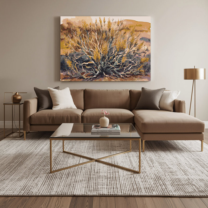 «Southwestern Plants Creosote Bush 156», art mural sur toile beige, H 24 po x l 36 po