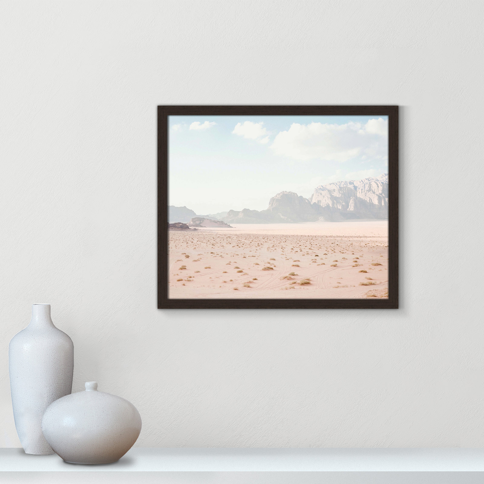 Tire Tracks "Tire Tracks" Print, 19" W x 16" H, Open Grain Walnut Framed